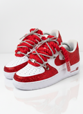 Air Force 1 Blanche customisée avec strasses rouges brillants