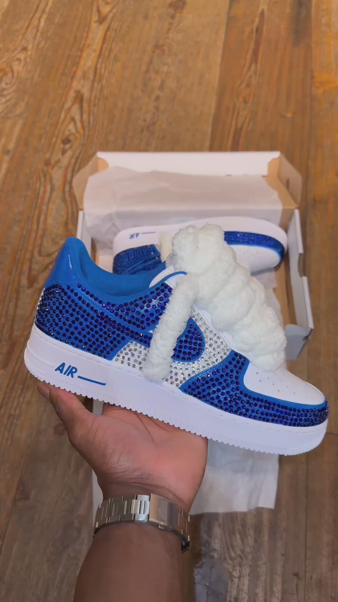 Air Force 1 Custom – Edición Blue Diamond y Cuerda